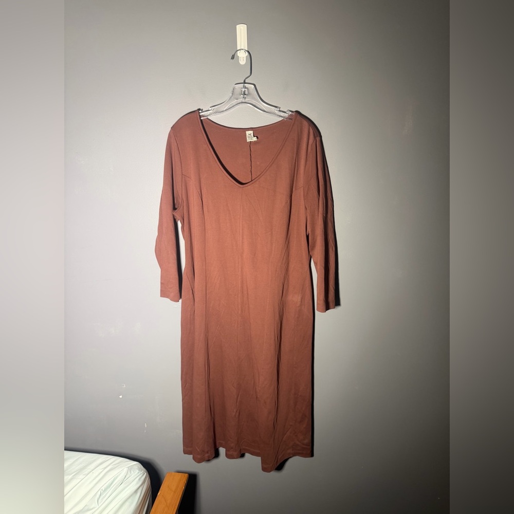 Peruvian Connection V-Neck Pima Cotton Knee Length Dress Size XL